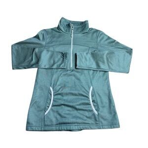 Columbia 1/2 zip pullover teal striped size small